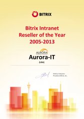 Bitrix Intranet Reseller of the year 2005-2013