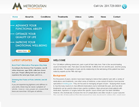 Pain management website design