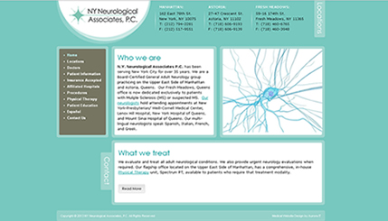 Neurology website design NYC