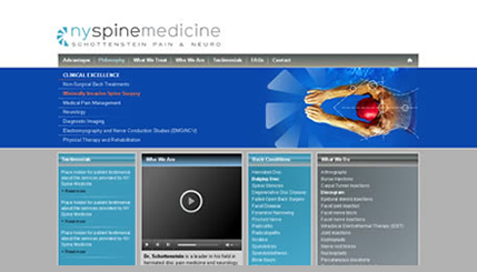 Pain management orthopedic website design NYC