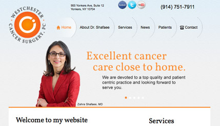 Cancer surgery medical website design
